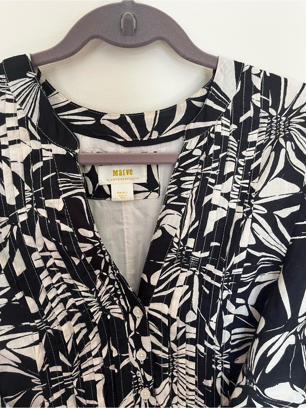 Anthropologie Black & White Floral Maxi Dress - Picture 3 of 4